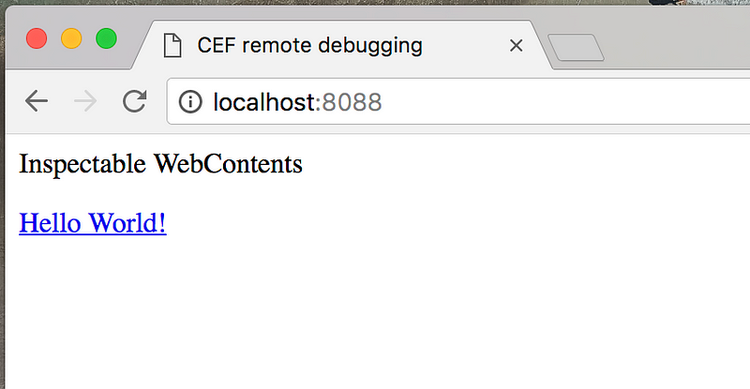 ︎CEF Remote Debugging in Chrome