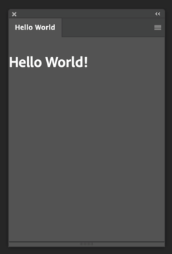 ︎The Hello World panel written in React.